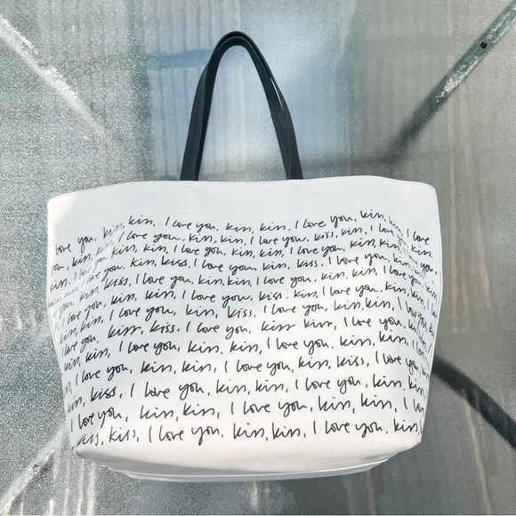 Kate Spade Sold Out Heart It Penelope White Canvas Tote Bag Sweet - Picture 3 of 15